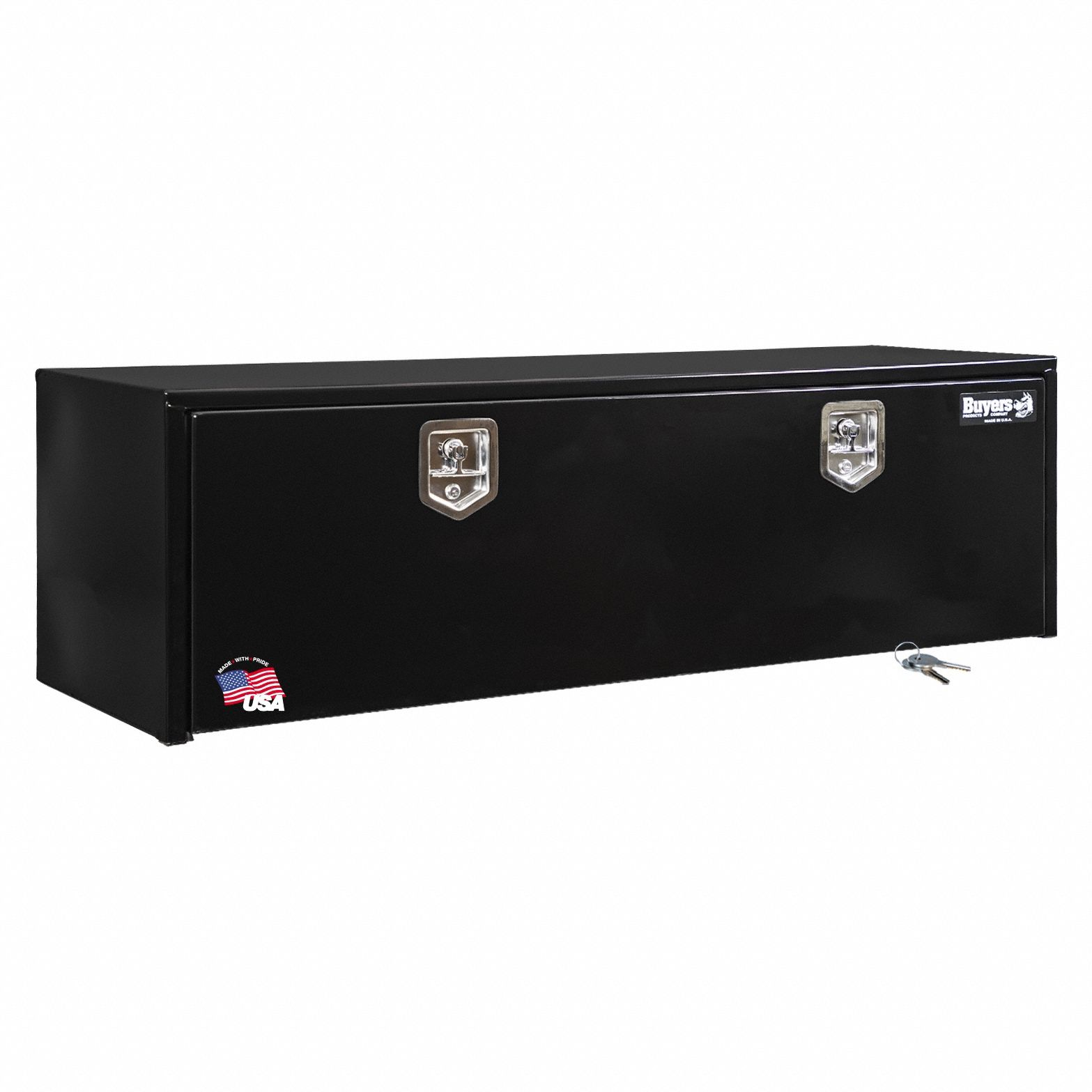 Underbody Truck Box, Single Drop-Down Door, 18 Inch Overall Dp, Black