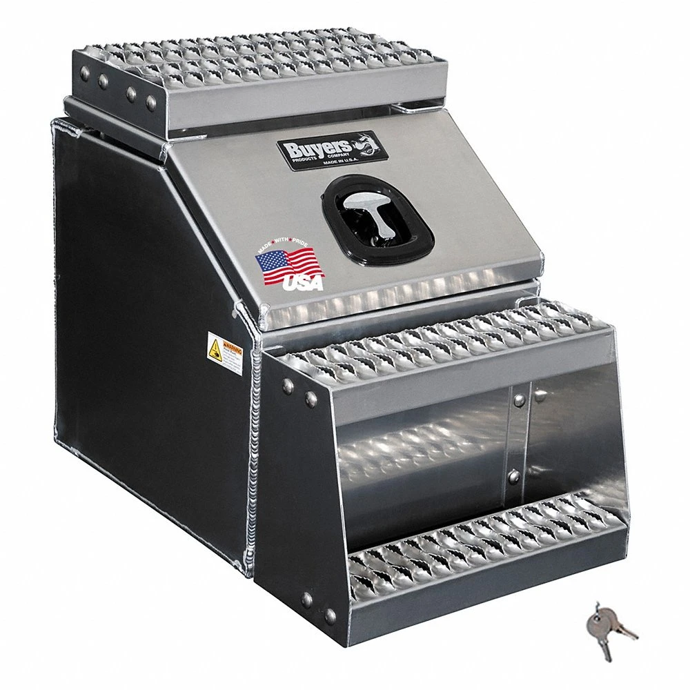 Step Boxes, Aluminium, Silver, 28 Inch Overall Dp, 24 Inch Overall Ht, 18 Inch Overall Wd