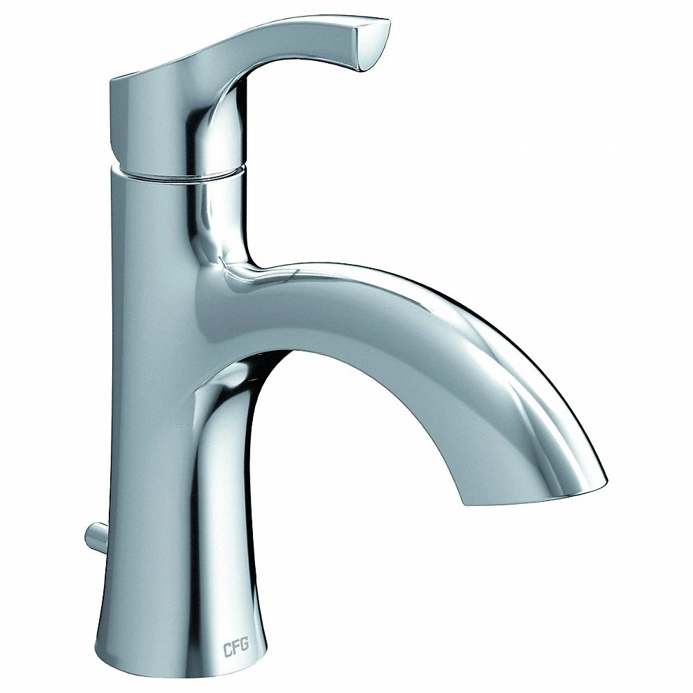 Bathroom Faucet, Metal, Chrome Finish, 1.2 gpm Flow Rate, Single-Post, Arc, Lever