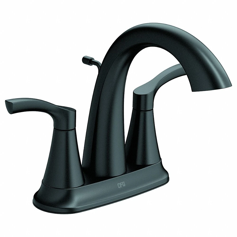 Bathroom Faucet, 58911, Metal, Matte Black Finish, 1.2 gpm Flow Rate, Centerset, Arc