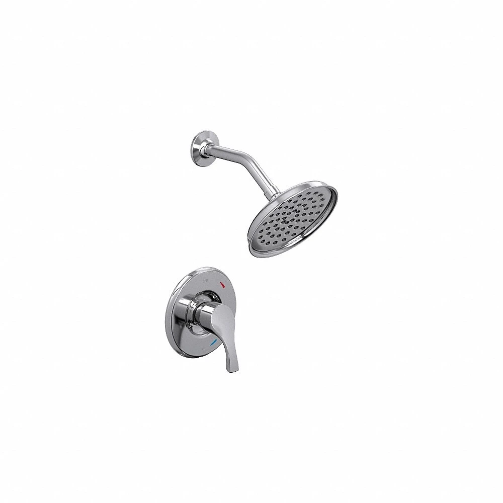 Shower Faucet, T58912, 1.75 gpm Fixed Showerhead Flow Rate, Metal, Chrome Finish, 1 Handle