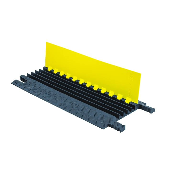 Cable Protector Ramp, 5 Channel, Yellow/Gray, 42cm x 6cm x 91cm Size