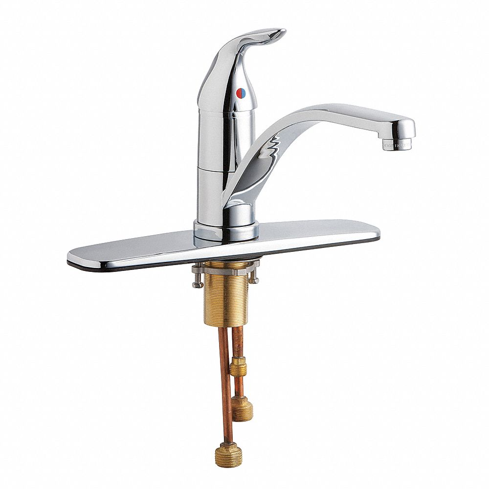 Kitchen Faucet, 431, Cast Brass, Deck, 3 Mounting Holes, 1.5 gpm Flow Rate, Lever