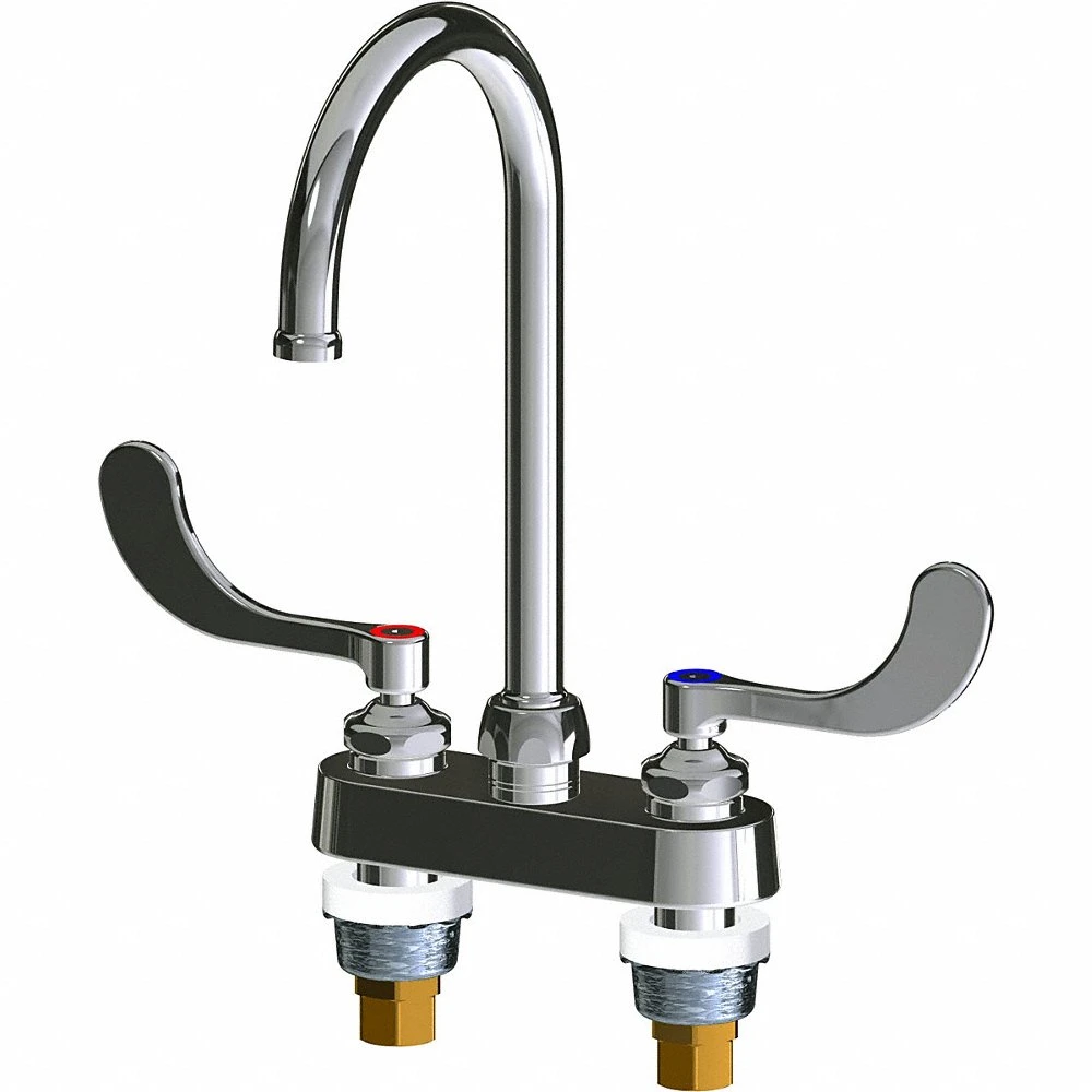 Kitchen and Bathroom Faucets, 895, Cast Brass, Polished Chrome Finish, Centerset
