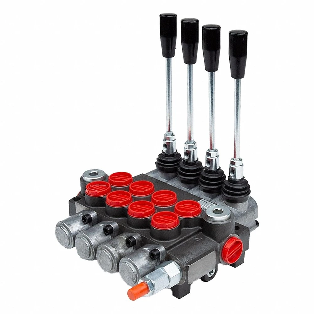 Hydraulic Directional Control Valve, Four-Way / Three Positions, Tandem Center, 4 Spools