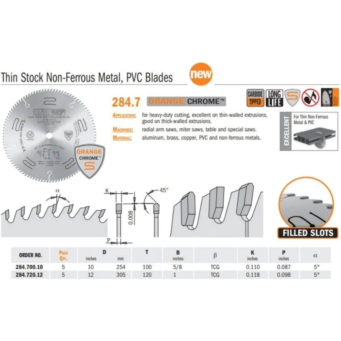 Chrome Thin Stock Non Ferrous Metal, PVC Saw Blades