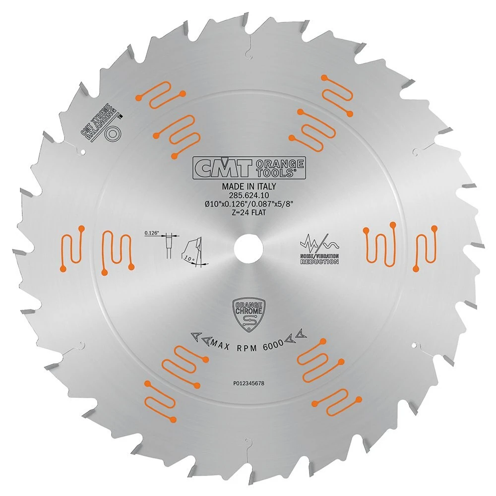 ORANGE TOOLS Orange Chrome Ripping Blade 10 Inch x T24 Flat, Silver