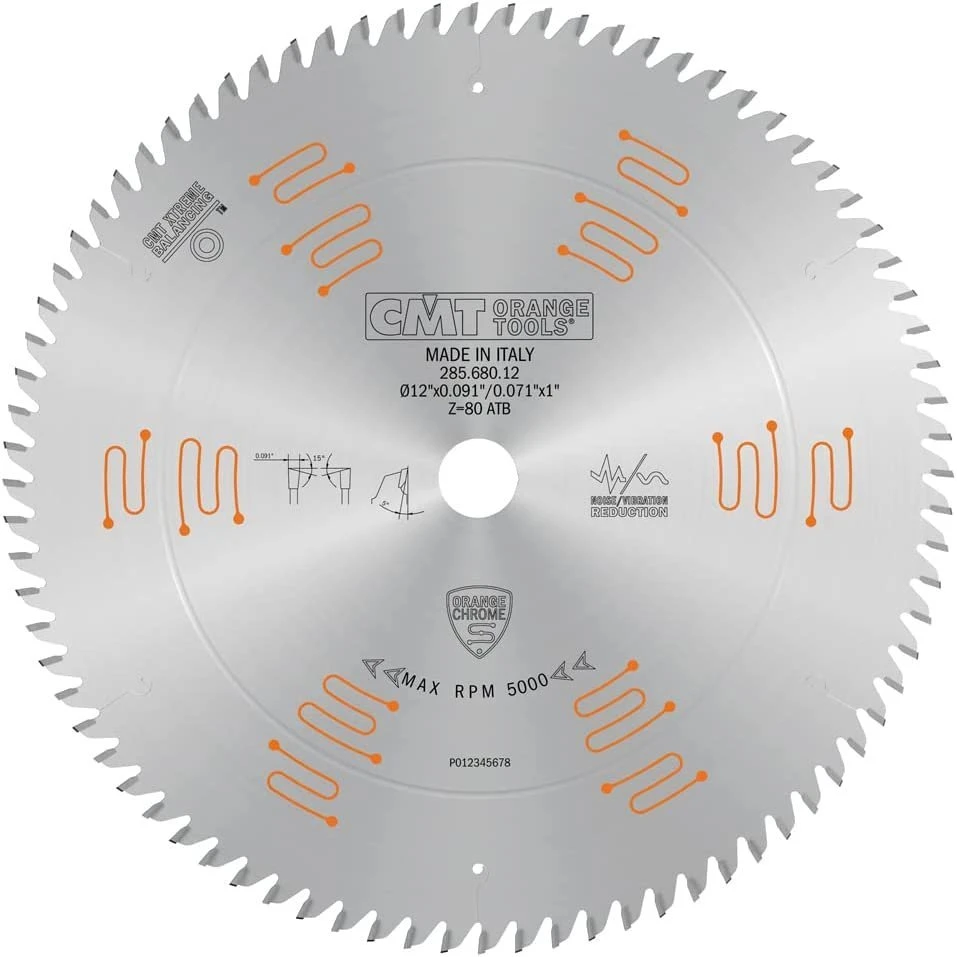 Orange Chrome FINE Finish Blade 12 Inch x T80 ATB