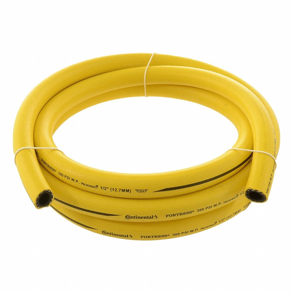 Washdown Hose, 1/2 Inch Hose ID, 300 PSI, -20 Deg to 210 Deg F, Yellow, 5 ft Hose Length