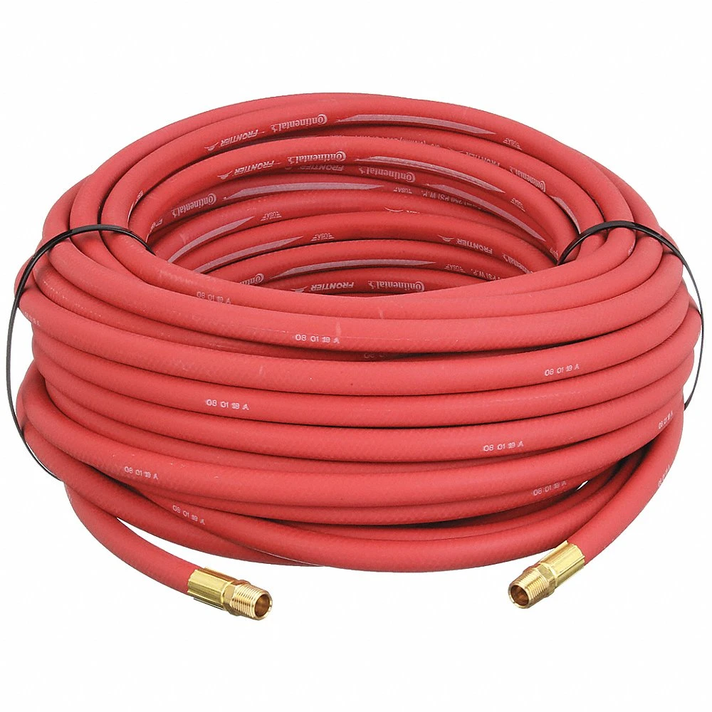 CONTINENTAL HZR02525-100-11-G Air Hose, 1/4 Inch Hose Inside Dia, Red, Brass 1/4 Inch Mnpt X Brass 1/4 Inch Mnpt | CR2FXF 52TV37