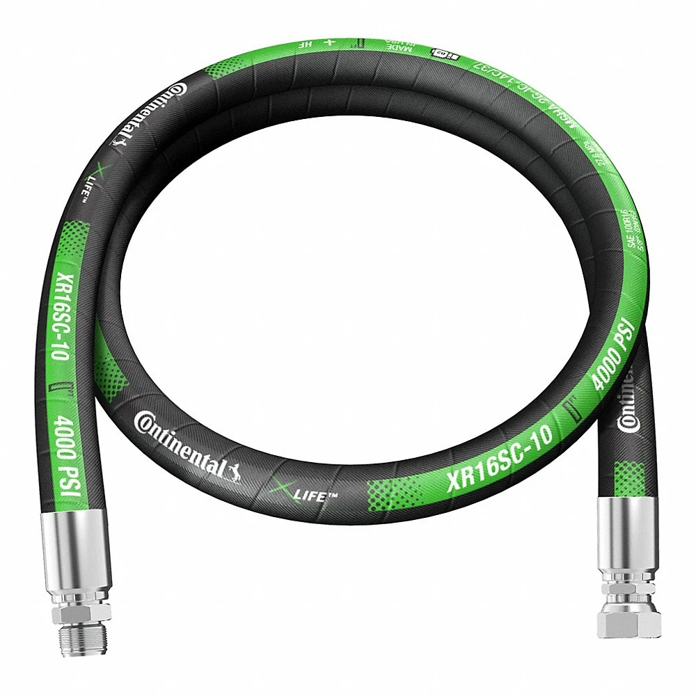 Hydraulic Hose Assembly, 5/8 Inch ID, MJIC 37 Deg x FJIC 37 Deg, 5 ft Length, Black, NBR