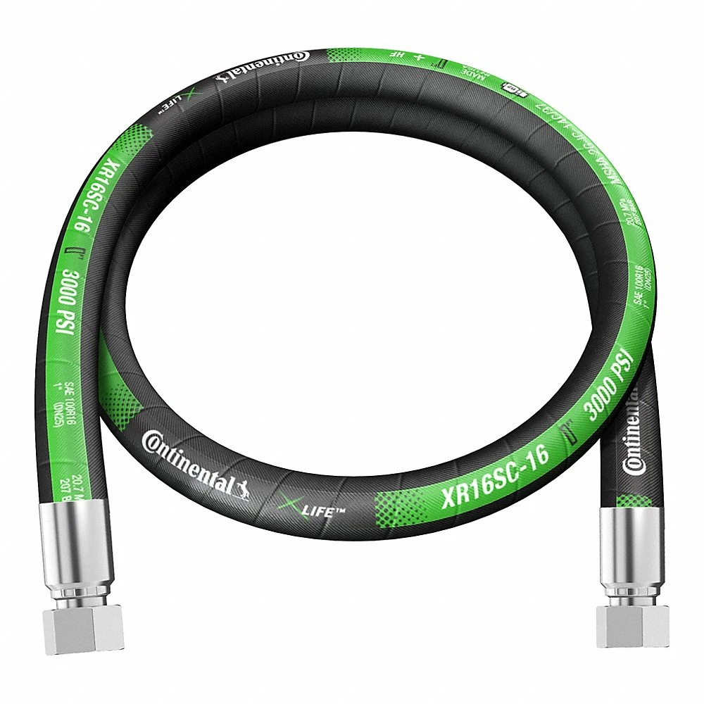 Hydraulic Hose Assembly, FBSPP x FBSPP, 36 Inch Lg, Black, 1 x 1 Inch Fitting Size, NBR