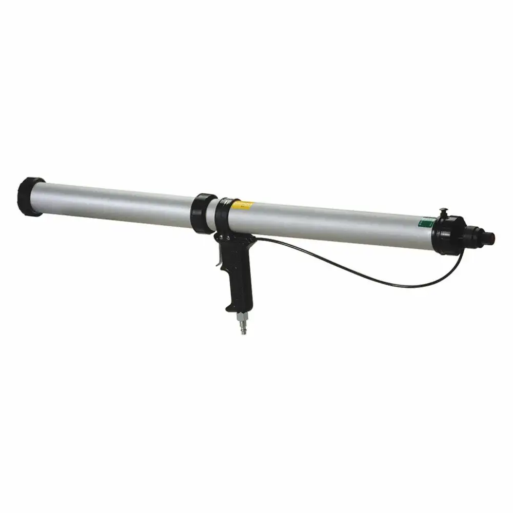 Pneumatic Caulk Gun, 600 ml Size, Aluminium, Pistol Grip, 0 to 100 Psi