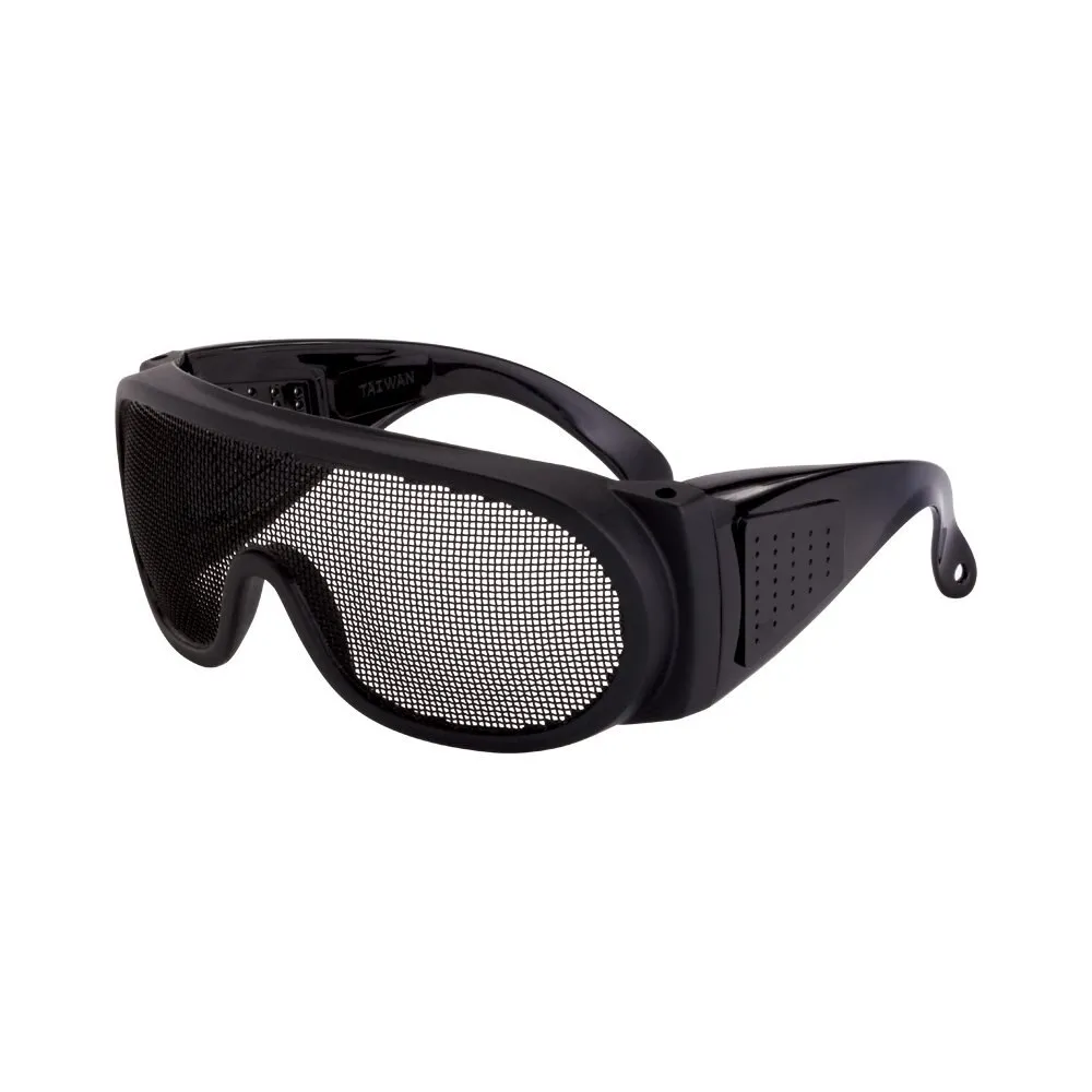 Safety Glasses, OTG Black Wire Mesh Lens, 12PK