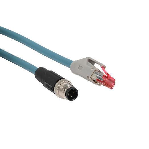 Cablu Datalogic, Ethernet, M4 cu cod D cu 12 pini la Rj45, PVC, lungime cablu 9.8 ft.