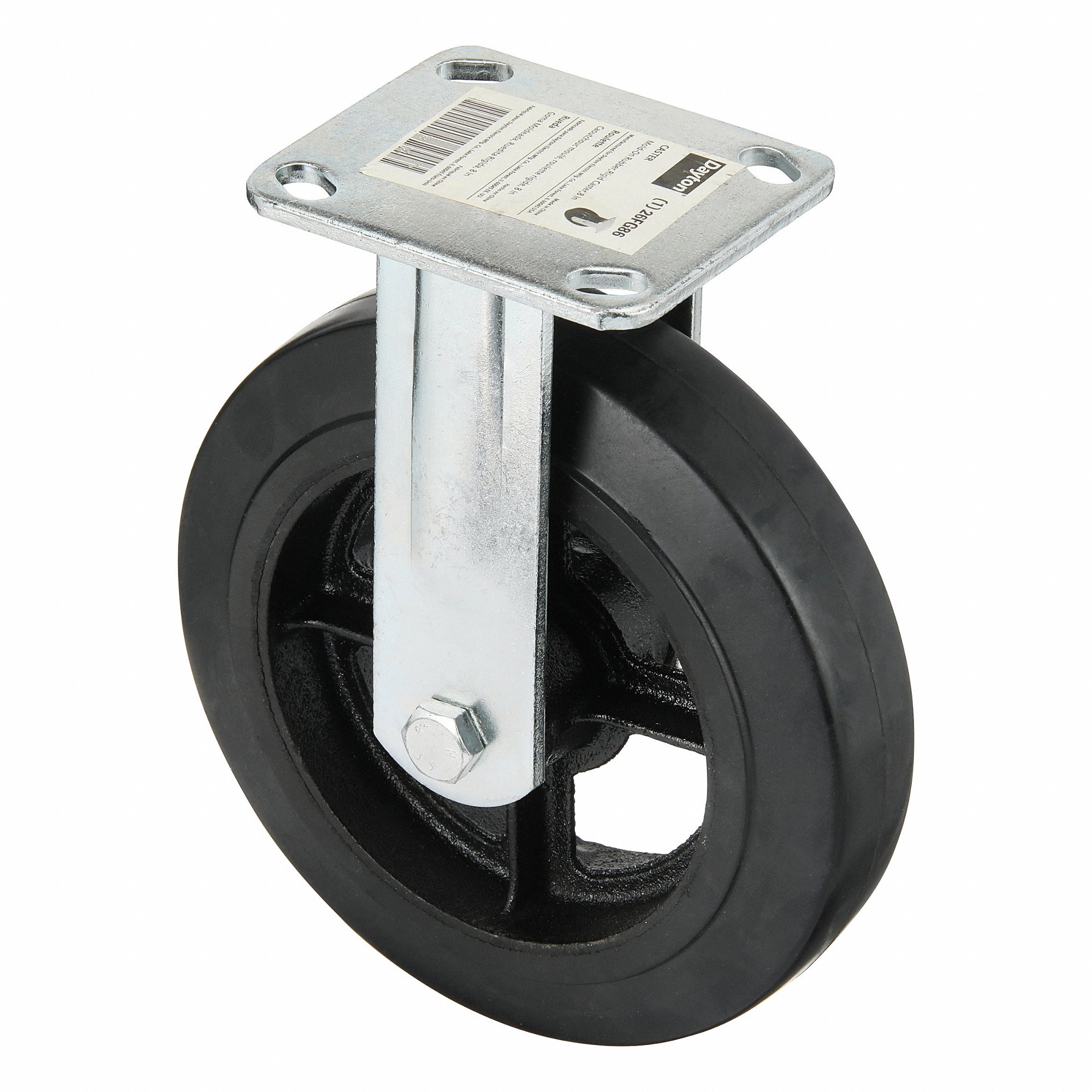 DAYTON MH13X47602G Mold-On Rubber Caster Rigid 8 Inch | AH2FMK 26FG86