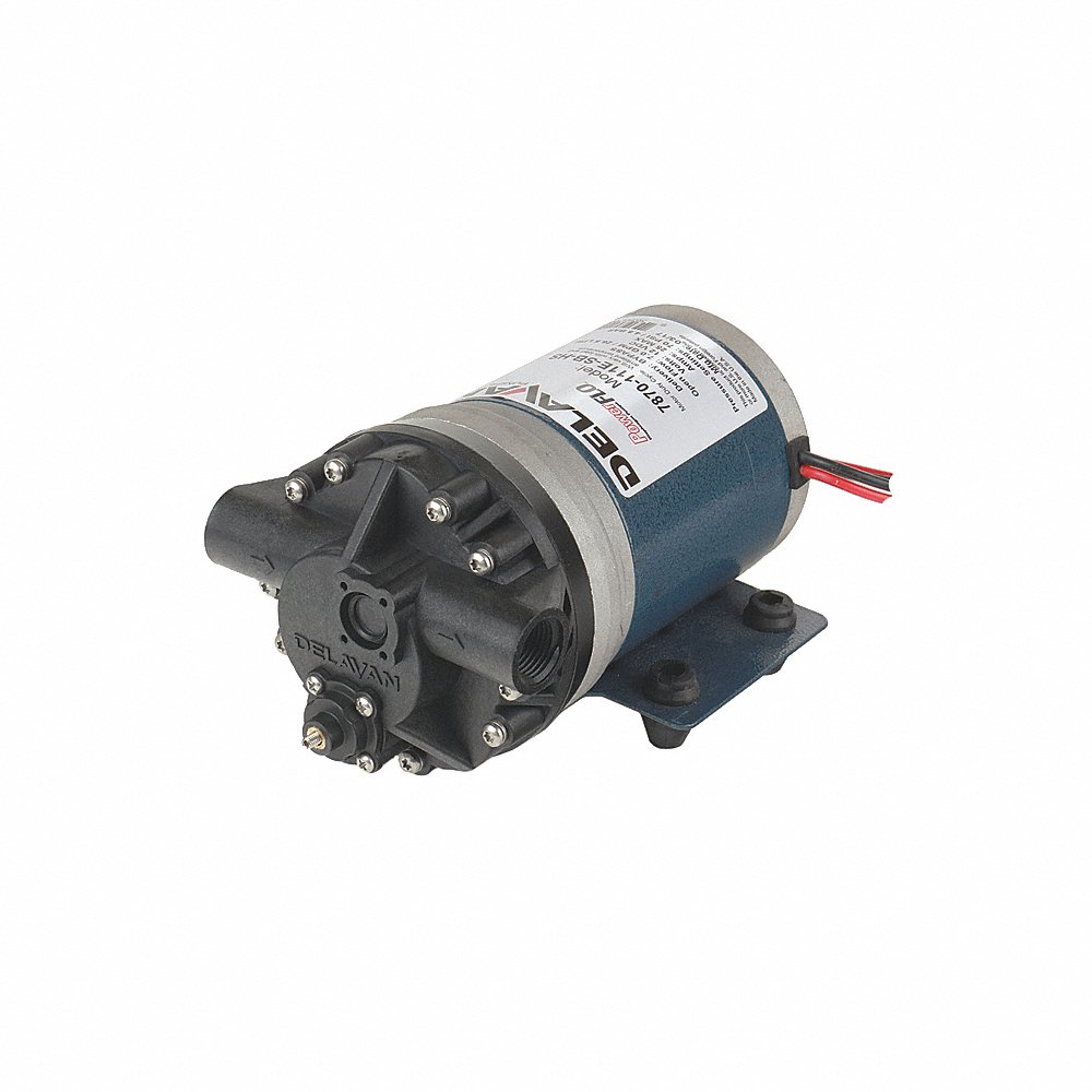 Diaphragm Pump, Polypropylene, SantopreneR, 12VDC, 7.0 GPM