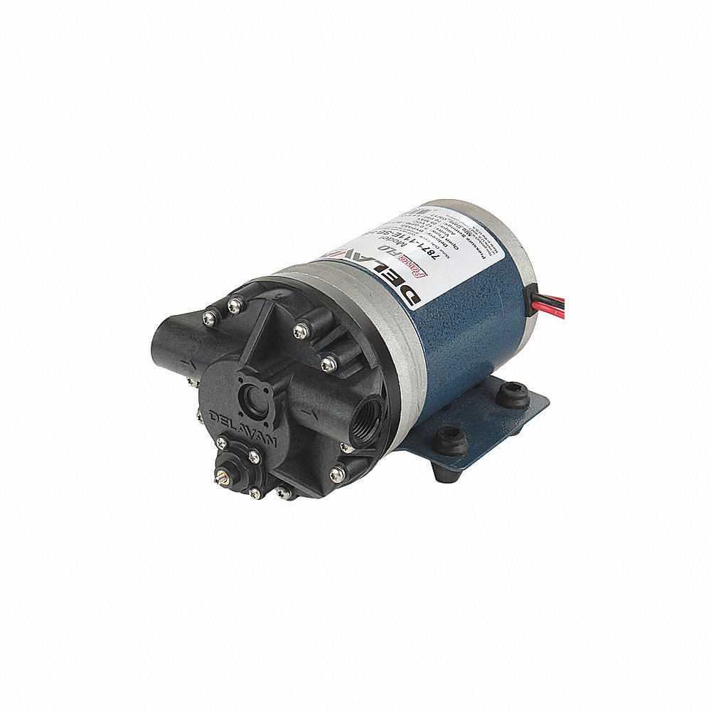 Diaphragm Pump, Polypropylene, Santoprene, 12VDC, 7.0 GPM