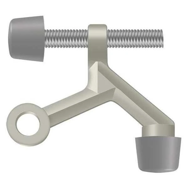 Door Stop, Zinc, Silver, 1-7/8 InchH x 3/4 InchW