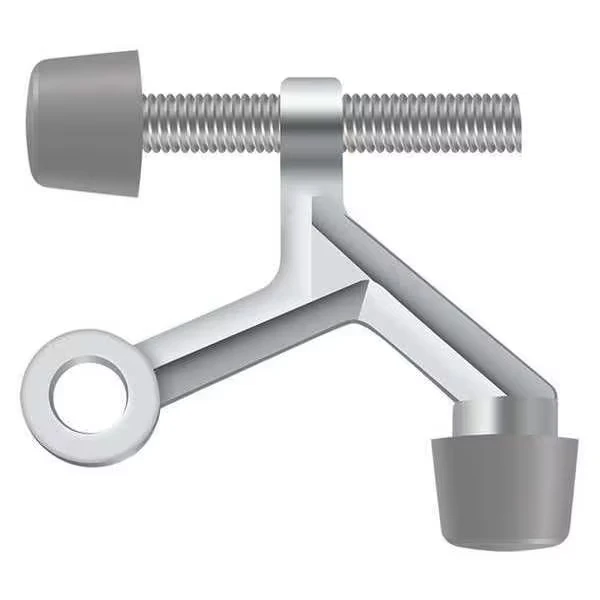 Door Stop, Zinc, Silver, 1-7/8 InchH x 3/4 InchW