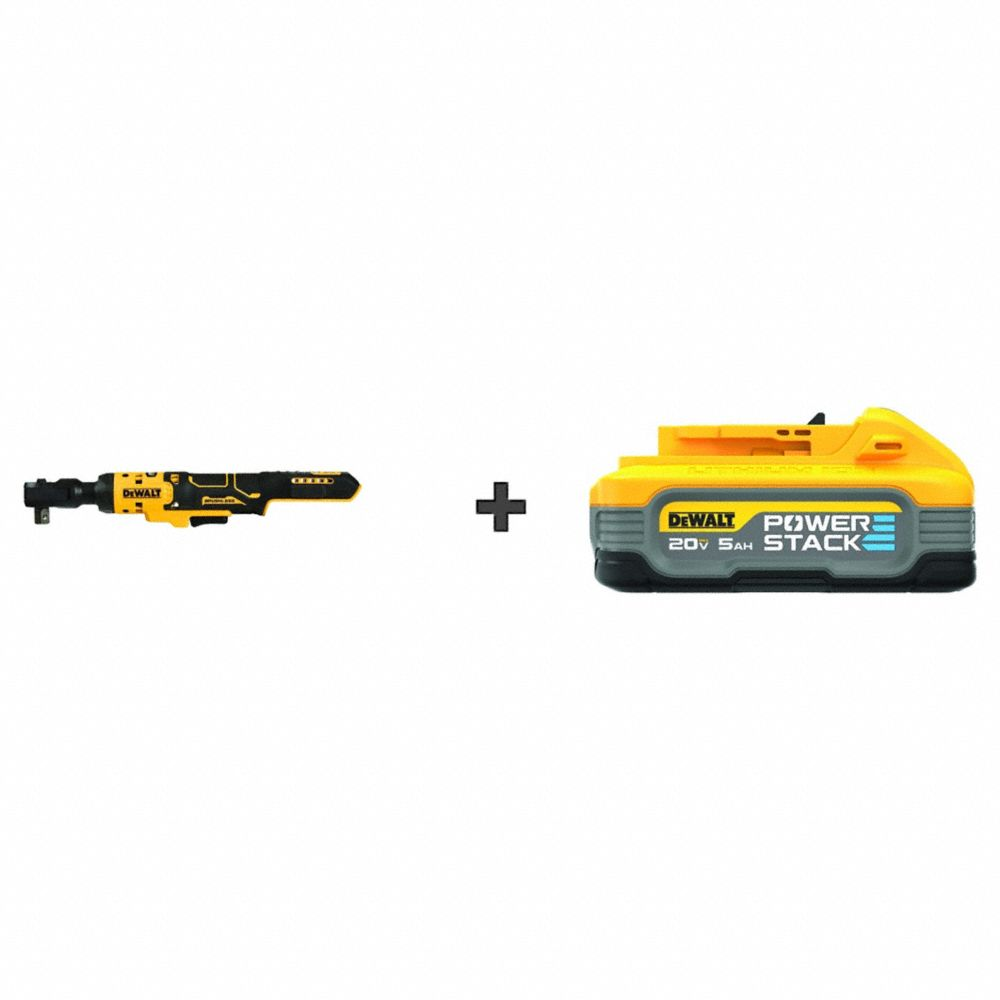 Cordless Ratchet With BONUS BATTERY, 70 ft-lb Fastening Torque, 250 RPM Free Speed, 5 Ah