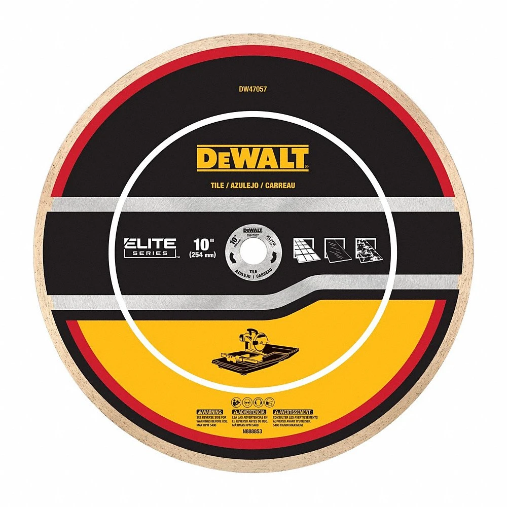 Diamond Saw Blade, Ceramic/Granite/Marble/Porcelain/Stone/Tile, 10 Inch Blade Dia, For Saw