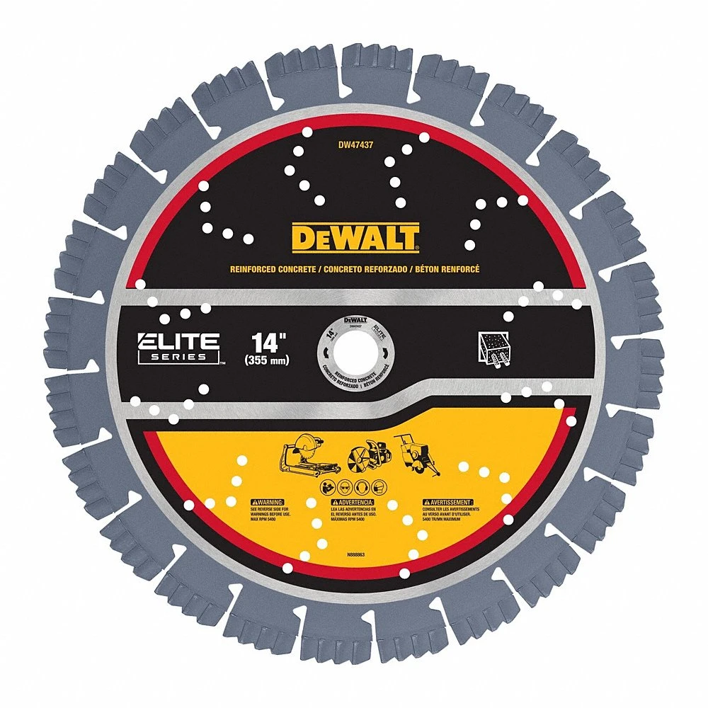 Diamond Saw Blade, Masonry/Reinforced Concrete, 14 Inch Blade Dia, For Saw, Segmented