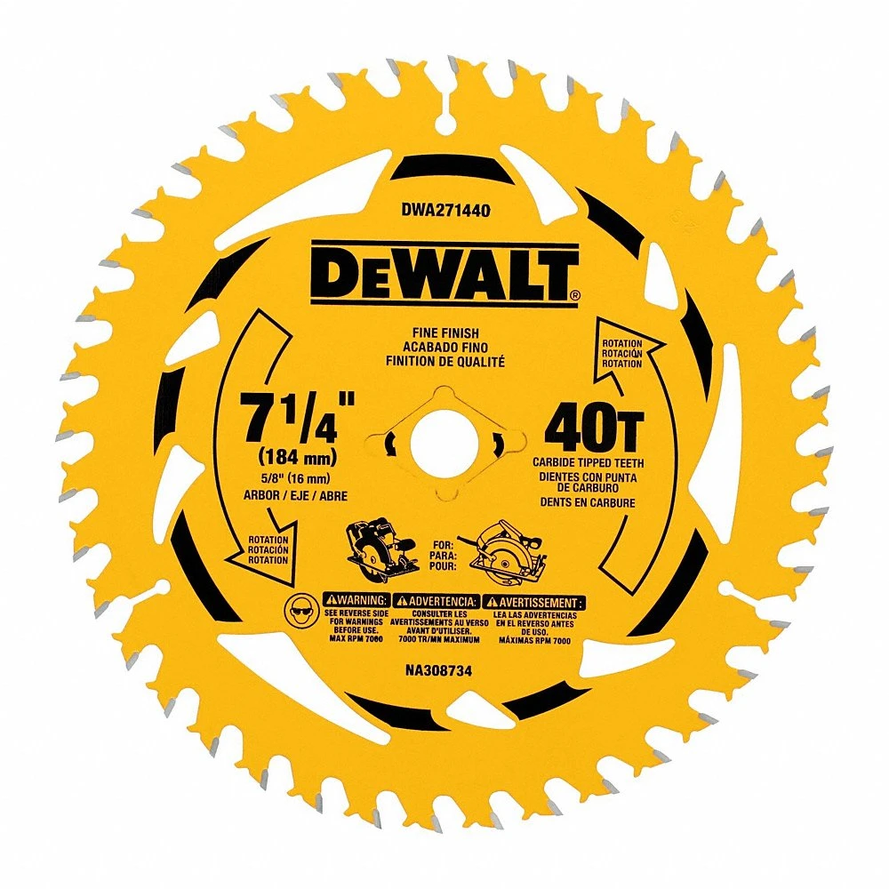 Circular Saw Blade, 7 1/4 Inch Size, 40 Teeth, Single Blade