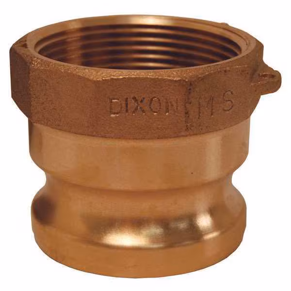 DIXON 150-A-BR Cam and Groove Adapter, FNPT x Male Adapter, 1-1/2 Inch Size, Brass | AK2QKU