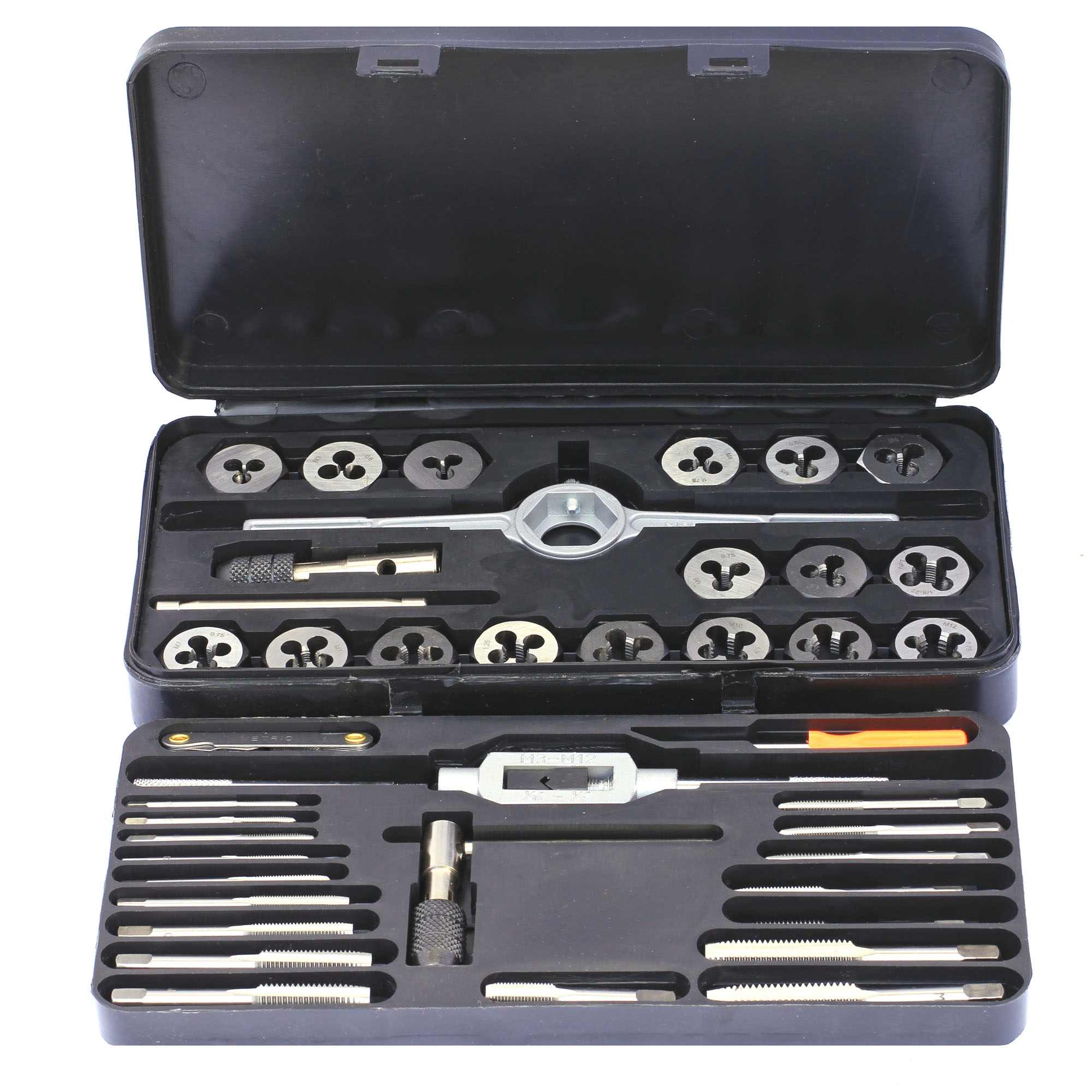 Tap And Die Set, 36 Pcs, Hexagon/Round Die