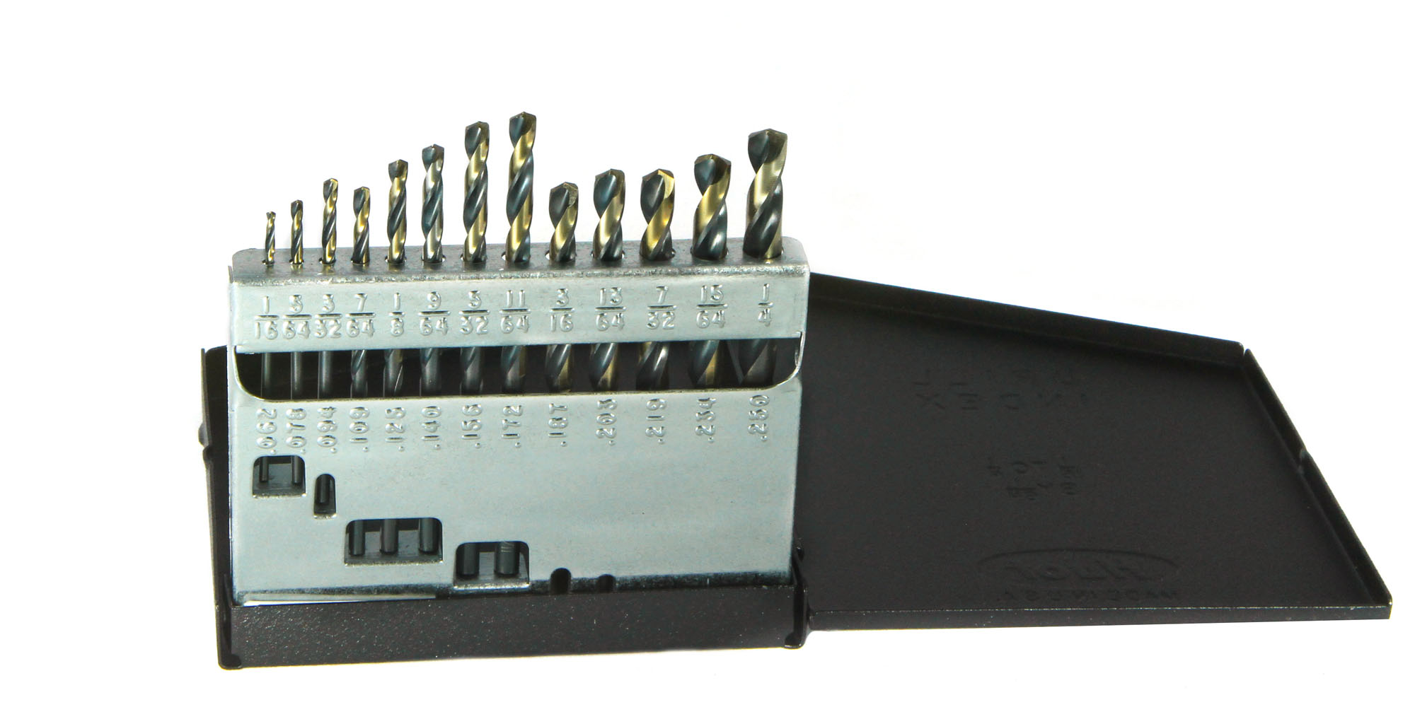 Mechanics Length Drill Set, 1/16 Inch Min Bit, 1/4 Inch Max Bit, 135 deg., 13 Pcs