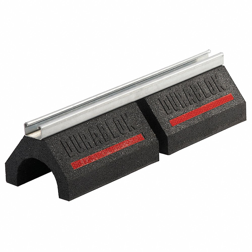 Pipe Support Block, Rubber Base, Electroplated Cast Iron, 20.2 Inch Lg