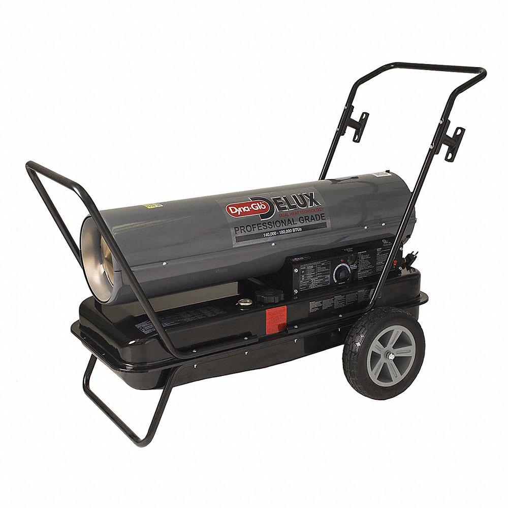 Kerosene Forced Air Heater, 180000 BtuH, Kerosene, 600 cfm, 13.0 gal