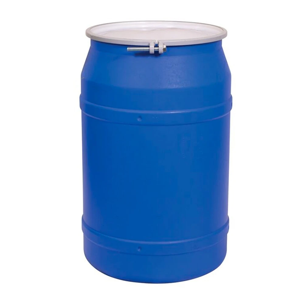 EAGLE 1656MBBR Open Head Poly Drum, 55 Gal, Blue, Metal Lock Ring Str Sided w/Gauge Bolt Ring | AG8DXR