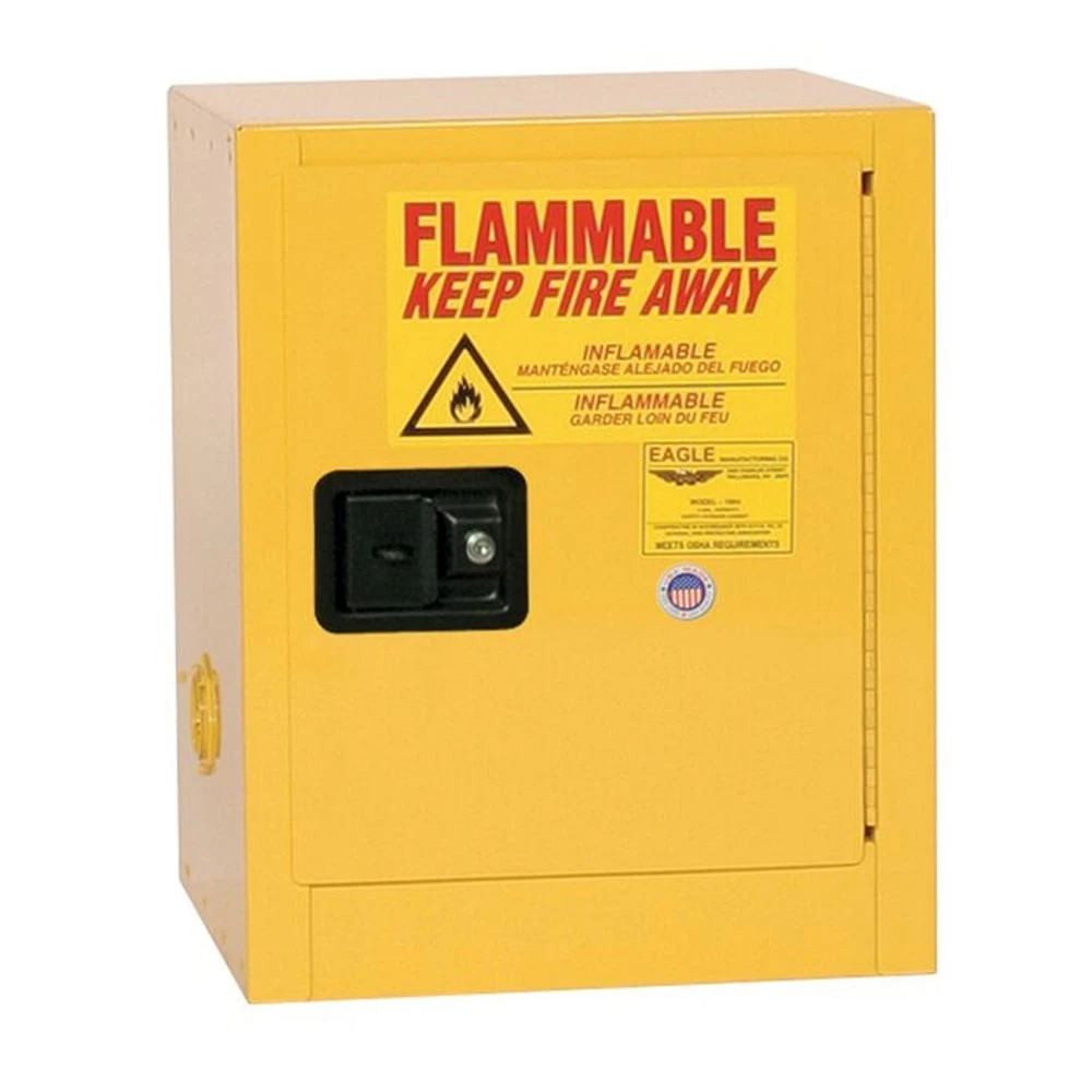 EAGLE 1904X Flammable Safety Cabinet, 4 Gal., 17 Inch x 17 Inch x 22 Inch Size, Yellow, Manual Close | CE7RMY 55EA62