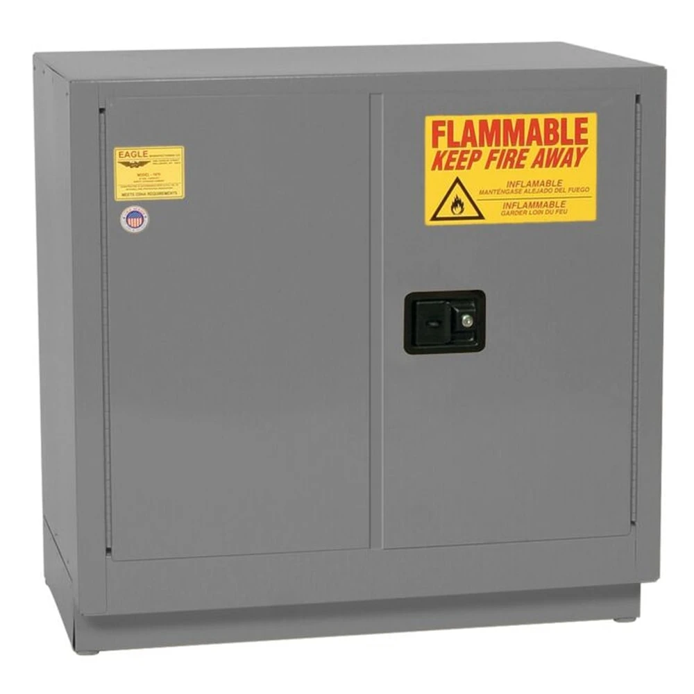 EAGLE 1970XGRAY Flammable Liquid Safety Cabinet, 22 Gallon, Under Counter | CE7RYZ