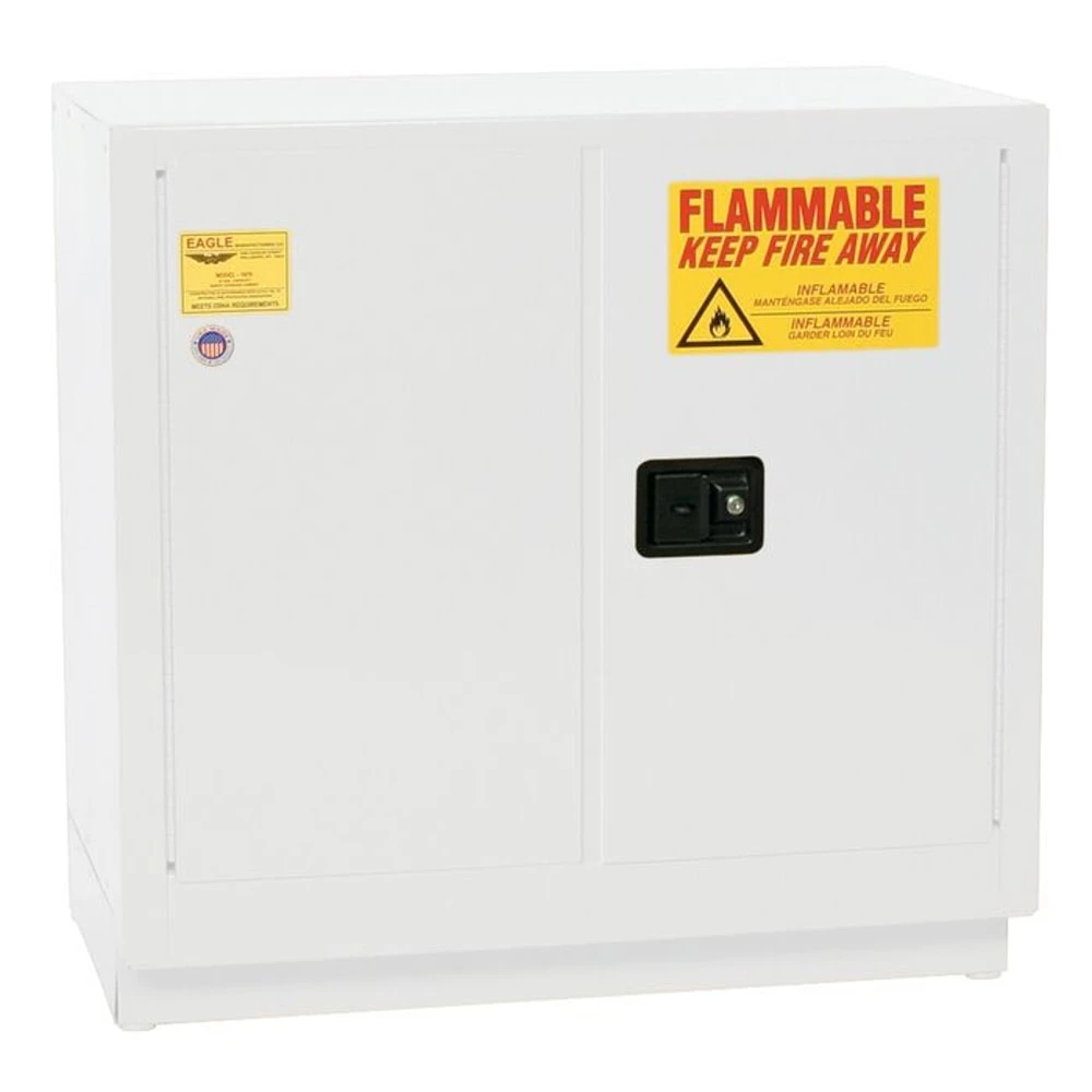 EAGLE 1971XWHTE Flammable Liquid Safety Cabinet, 22 Gallon, Under Counter | CE7RZF