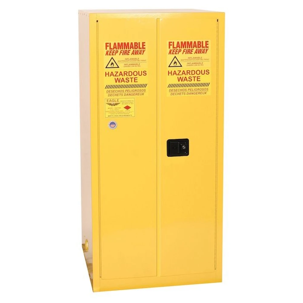 EAGLE HAZ2610X Safety Cabinet, 1 Drum Capacity, Vertical, 34 Inch x 34 Inch x 65 Inch Size, Yellow | CE6ZRA 55EC28