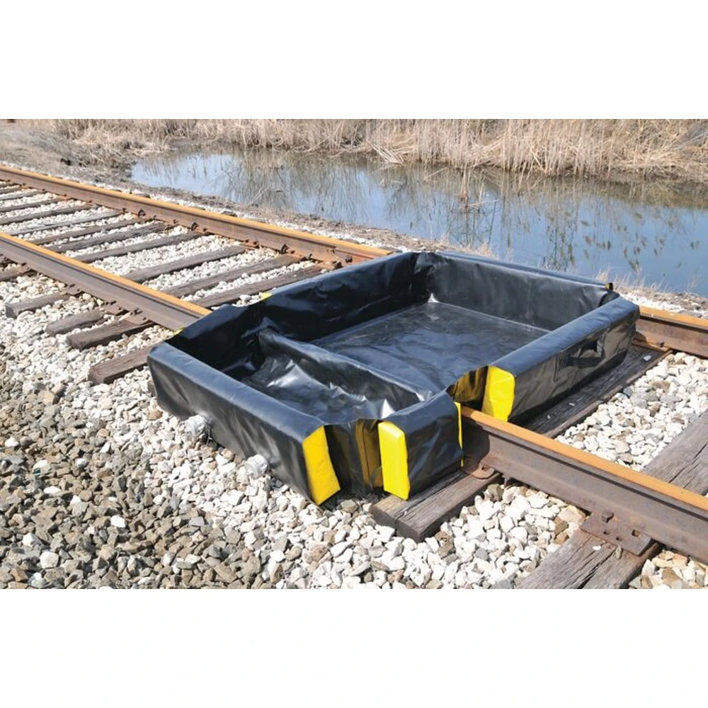 EAGLE T8460RB Railroad Spill Containment Berm, 120 Gallon 4 ft L x 6 ft W, Black Color | AG8DNM