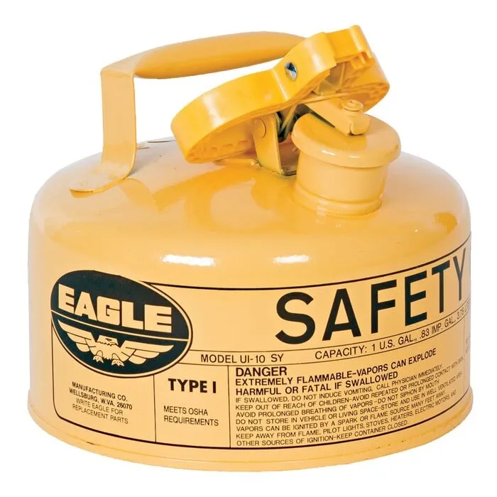 EAGLE UI-10-SY Type I Safety Can 1 Gallon Yellow 8 Inch Height | AD2DTL 3NKJ7