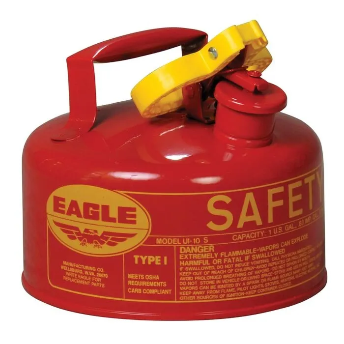 EAGLE UI-10S Type I Safety Can 1 Gallon Red 8 H 9 Od | AC3TNX 2W428