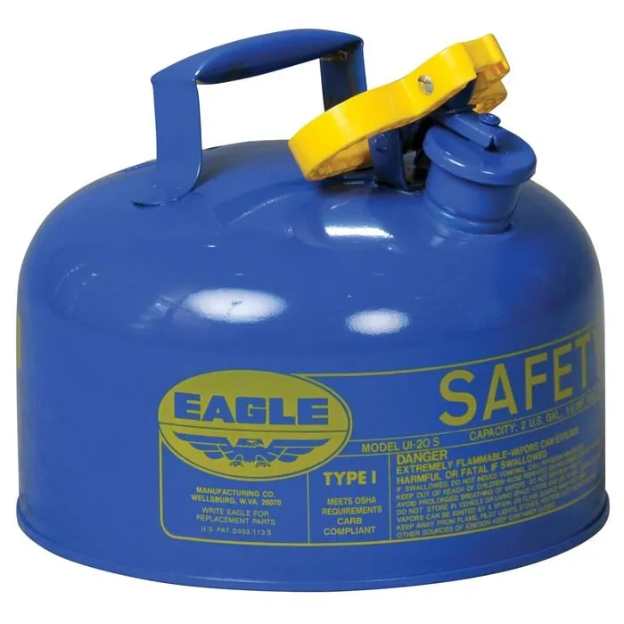 EAGLE UI-20-SB 2-Gallon Safety Can, Type 1, Galvanised Steel, Blue | AD2DTM 3NKJ8