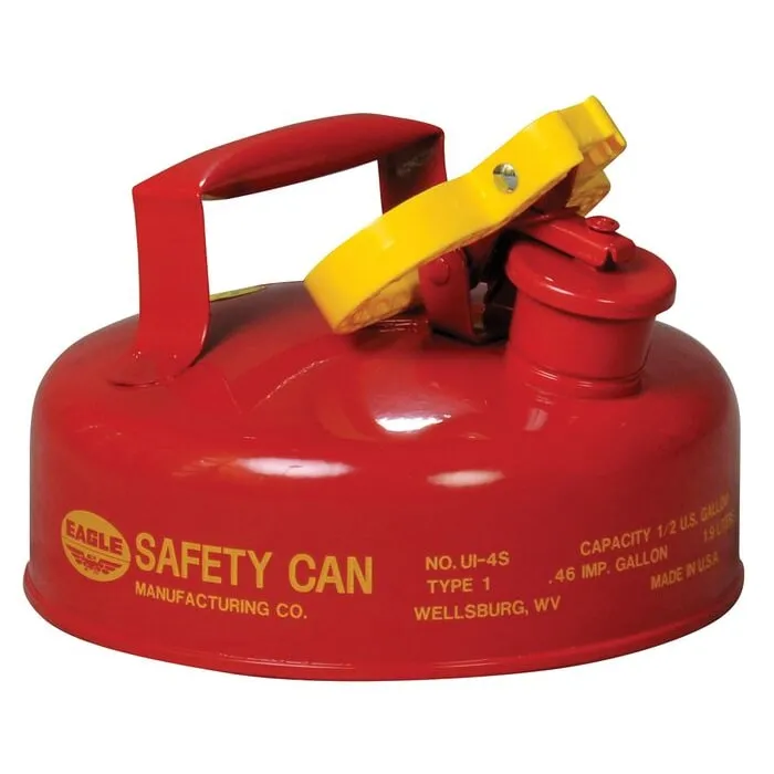 EAGLE UI-4-S Gas Safety Can, 2-Quart Capacity, Red, Galvanised Steel | AD2DTR 3NKK3