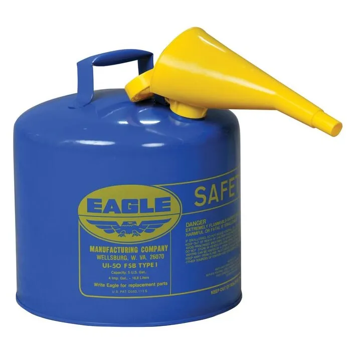 EAGLE UI-50-FSB Type I Safety Can 5 Gallon Blue | AD2DUU 3NKR4