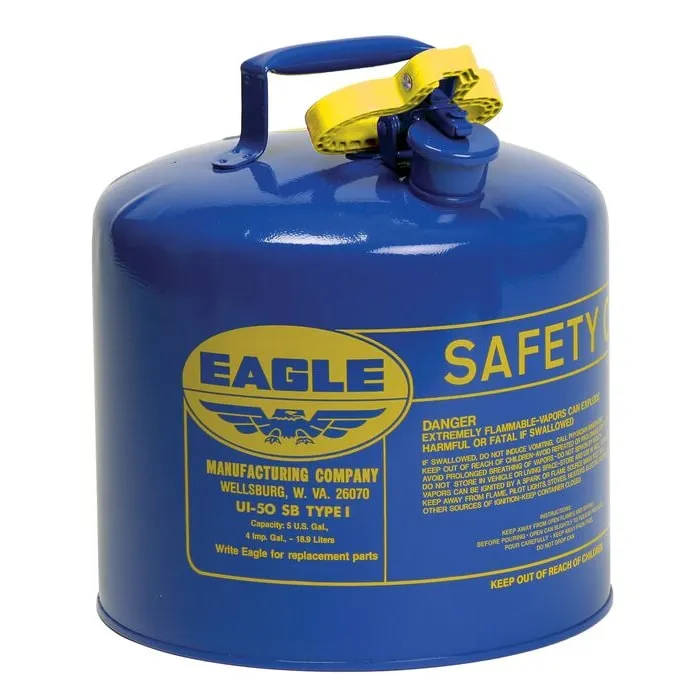 EAGLE UI-50-SB Type I Safety Can 5 Gallon Blue 13-1/2 Inch Height | AD9FED 4RF73