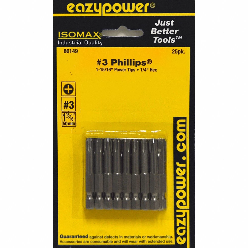 Bit, Insert Bit, Imperial, Phillips Head, #2 Bit Industry Size, Security, Hex