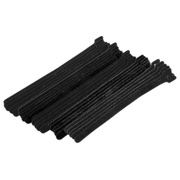 Cable Tie, Hook Tape, 8 Inch Black, 25PK