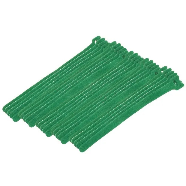 Cable Tie Hook Tape 8 Inch Green, 25PK