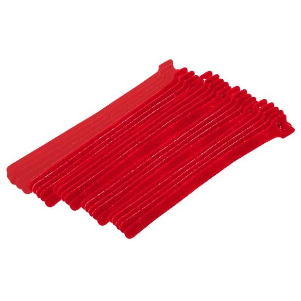 Cable Tie Hook Tape 8 Inch Red, 25PK