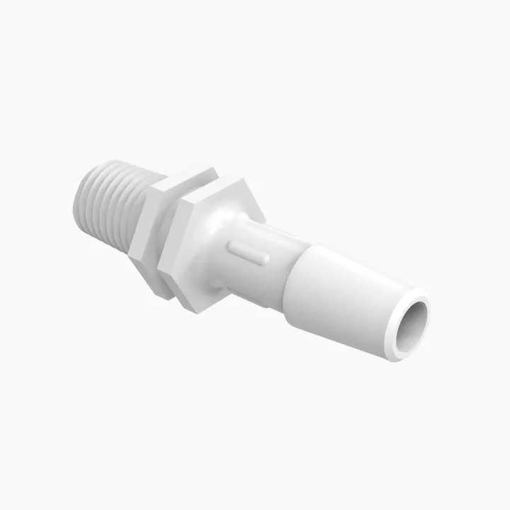 ELDON JAMES A1-4-200NN Adapter, 1/16-27 NPT Thread Size, 1/4 Inch Barb, Natural Nylon | CJ8CUD